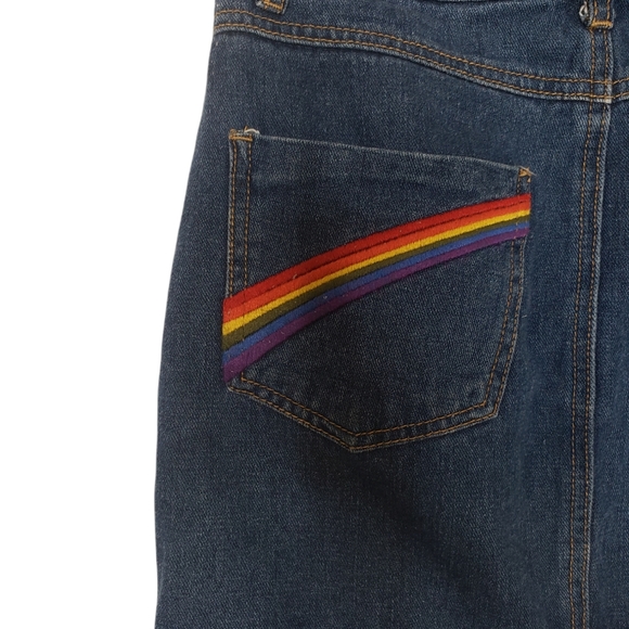 Forever 21 Rainbow Denim Mini Skirt Size M - Picture 7 of 10